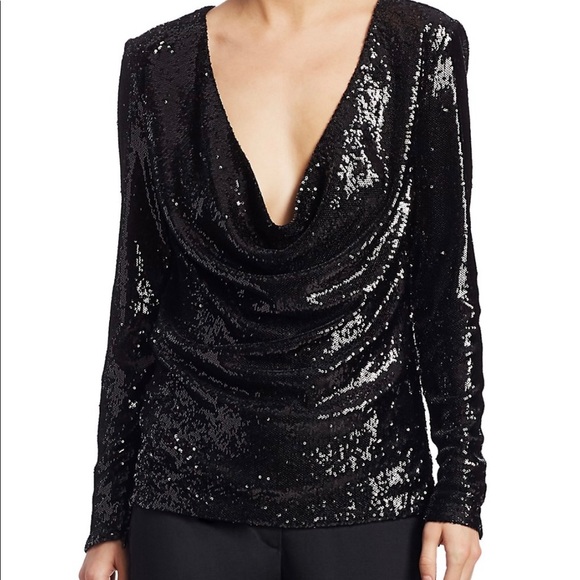Ramy Brook Black Sequined Top - Picture 3 of 8